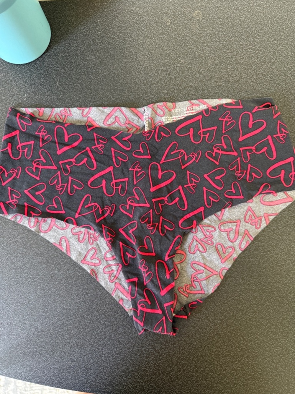 Victoria's Secret Black Heart Print Hipster Panties
